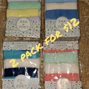Zak and Zoey Baby Wash Cloths Zak & Zoey